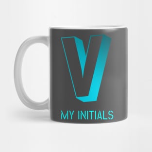 Letter V Initials Unique Name T-Shirt Mug